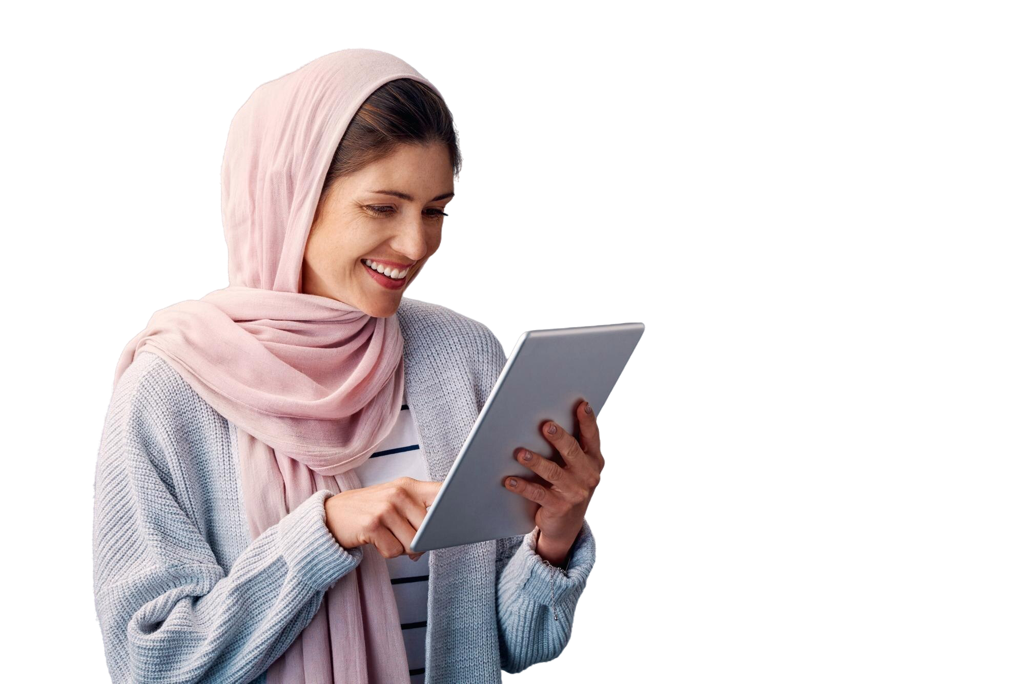 Woman reviewing an SAP assessment on a tablet