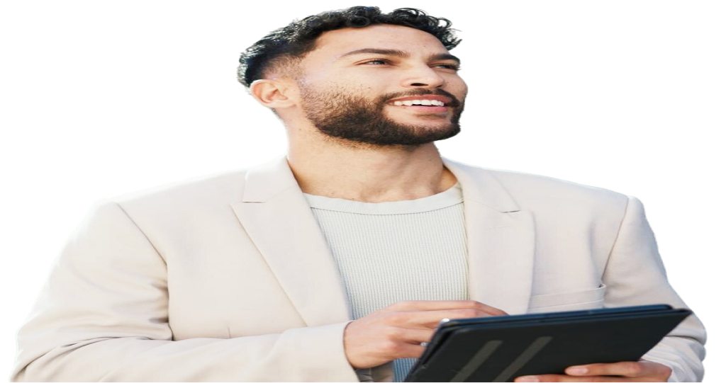 Security analyst holding a tablet